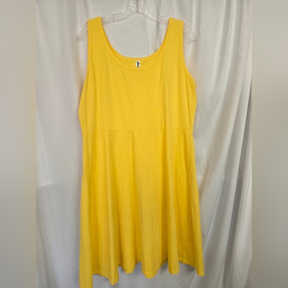 Herou Women's Yellow Midi Tank Fit/Flare Dress Size 2XL